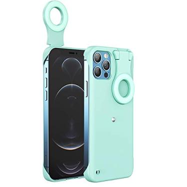 Imagem de Capa com Ring Light Luz Selfie integrado para o iPhone 13 Pro (Azul Claro)