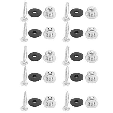 Imagem de Guitar End Button, Universal Guitar Strap Lock, Ukulele Baixo de Alto Desempenho para Guitarra Elétrica Guitarra Acústica(Prata)