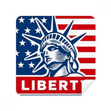 Imagem de Bandeira dos EUA com estampa de estátua de liberdade para óculos, tecido de camurça, pacote com 2