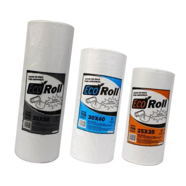 Imagem de Kit 46Kg Bobina Saco Picotada Misto 25x35 30x40 35x50 18 Bob