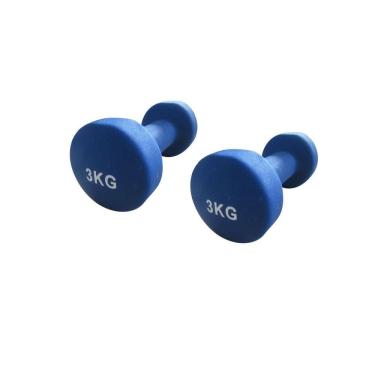 Imagem de Kit 2 Halteres em Ferro Fundido Revestido com Neoprene 3kg - Azul