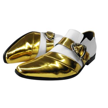 Imagem de Sapato Masculino Couro Dourado com Branco Brilho Ref: 415