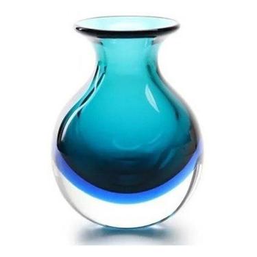 Imagem de Vaso Vasinho Decorativo Cristal Murano - Bicolor Azul N3