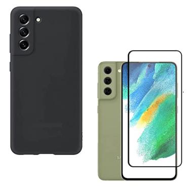 Imagem de Kit Capa Capinha Silicone Aveludada e Película De Vidro 3D 5D 9D Compatível Galaxy S21 Fe