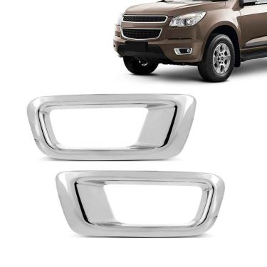 Imagem de Kit Moldura Farol de Milha Cromada Chevrolet GM S10 2012 13 14 15 16
