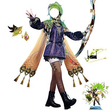 Imagem de Roupas de Cosplay Collei, Fantasia de Impacto Genshin, Peruca, Sapatos de Halloween Conjunto de Roupas de Natal