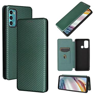 Imagem de YUNCHAO Caixa de telefone Para Motorola Moto G60 / G40 Fusion Textura de fibra de carbono Flip Horizontal TPU + PC + PU Caso de couro com slot de cartão capa para celular