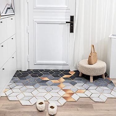 Imagem de SHENGANG Tapete de porta tapetes de entrada de PVC seda loop piso tapetes sala de estar quarto banheiro tapetes de porta antiderrapantes, c, 80x120 cm