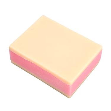 Imagem de Modelo de treinamento de sutura, refil de almofada de sutura de pele de silicone para kit de sutura, 2 camadas de silicone para prática de injeção de pele cirúrgica para estudantes e médicos