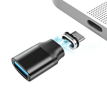 Imagem de Adaptador USB C para USB, AUCON USB C para USB 3.0 Adaptador magnético compatível com MacBook Pro Hub USB Teclado U Disk 5 Gbps Transmissão de Dados