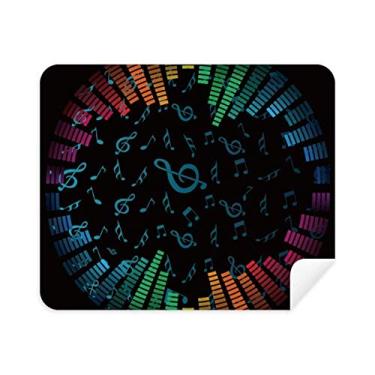 Imagem de DIYthinker Rabow Rotatg Music Notes Limpador de tela preto pano de limpeza 2 peças tecido de camurça