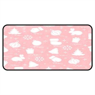 Imagem de Vijiuko Tapetes de cozinha rosa coelho flocos de neve área de cozinha tapetes e tapetes antiderrapantes tapete de cozinha tapetes laváveis para chão de cozinha escritório em casa pia lavanderia interior ao ar livre 101 x 50 cm