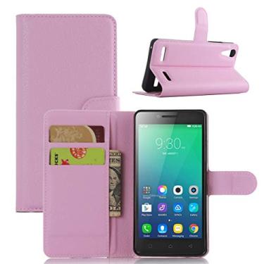 Imagem de Capa de tablet capa de couro horizontal com textura de lichia para Lenovo A6010 & A6000 Plus, com carteira e suporte e slots para cartão (preto) bolsas mangas (cor: rosa)