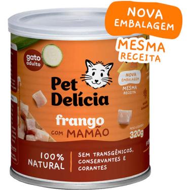 Imagem de Ração Úmida Pet Delícia Natural Frango com Mamão Saúde Intestinal - 320 g