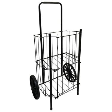 Imagem de Carrinho de Feira Utimil Roda fácil em Aço e Polietileno - Preto