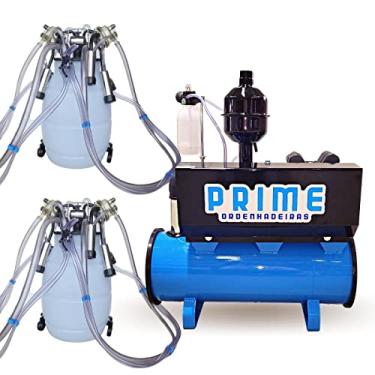 Imagem de Ordenhadeira Mecanica balde ao pé Bomba de vacuo 450 Litros e Motor 2 Cv com 2 Conjuntos Duplos (Ordenha 4 Vacas ao mesmo tempo) (220)