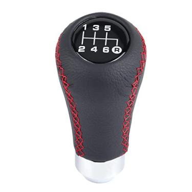 Imagem de Cabeça de joystick de alavanca de câmbio, universal para carro de 6 velocidades, botão de mudança de pu com 3 mangueiras, 6 botões de mudança intercambiáveis (vermelho)
