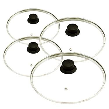 Imagem de Jogo Tampas De Vidro Avulsas Para Panelas 16; 20; 24 E 28 Cm