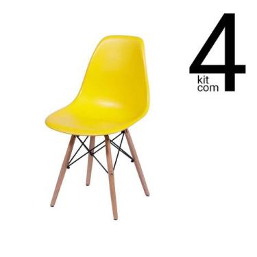Imagem de Conjunto 4 Cadeiras Eames Dsw - Amarelo - Ordesign