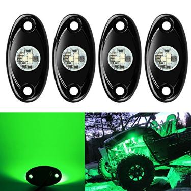 Imagem de 4 Pods LED Rock Lights, Ampper Waterproof LED Neon Underglow Light for Car Truck ATV UTV SUV Offroad Boat Underbody Glow Trail Rig Lamp (Green)