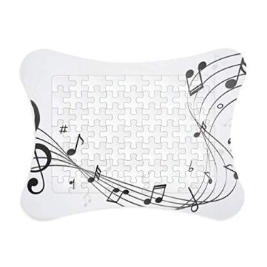 Imagem de Bloco de notas musicais preto da Flappg, moldura branca para cartão de papel para casa