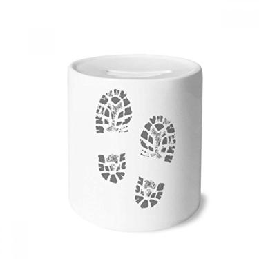 Imagem de DIYthinker Impressão de sapatos com pegada estilo moderno pôster moderno caixa de dinheiro caixa de cerâmica porta-moedas presente de cofrinho