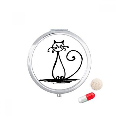 Imagem de Caixa de comprimidos Curly Tail Cat Smile Sit Line para guardar remédios