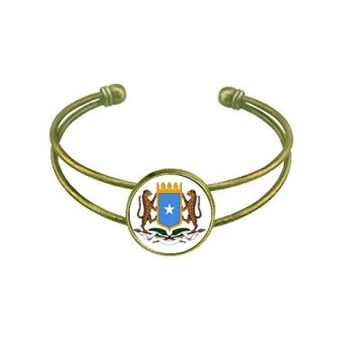 Imagem de Bracelete com emblema nacional da África da Somália, joia retrô de punho aberto