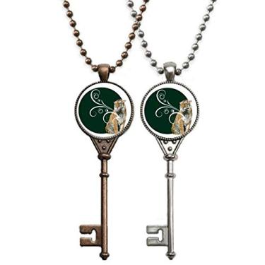 Imagem de OFFbb-USA Feline Tigers Colar de chaves com estampa feroz para decoração de casal