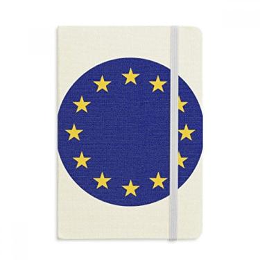 Imagem de Caderno com símbolo da Europa da bandeira nacional da UE em tecido capa dura diário clássico A5