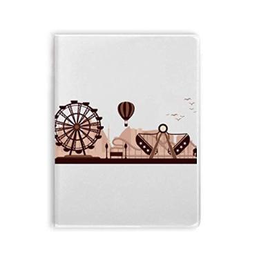 Imagem de Diário de capa macia para caderno com silhueta de instalações pretas de parque de diversões