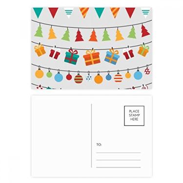 Imagem de Conjunto de cartão postal com ilustração de bandeira colorida Feliz Natal Cartão de felicitações