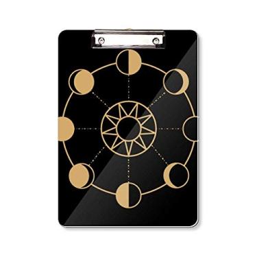 Imagem de Sun Moon Totem padrão em forma de prancheta pasta, bloco de escrita A4