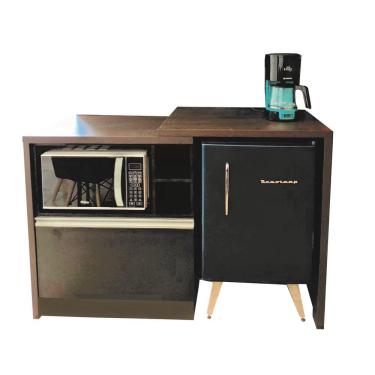 Imagem de Bancada Bar para Embutir Micro-ondas e Cervejeira Frigobar Adega