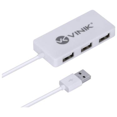 Imagem de HUB USB 2.0 c/ 4 Portas e 1,2M de Cabo Branco Vinik - HUV-20B