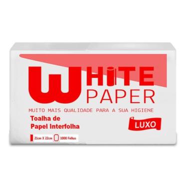 Imagem de Papel Toalha White Paper 2 Dobras 23X21cm C/ 1000 Luxo