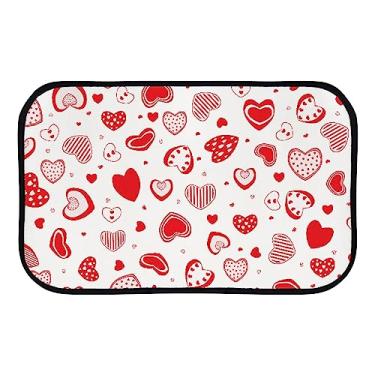 Imagem de DreamBay Tapetes de porta para entrada, coração vermelho em branco anti-fadiga tapete de pé interior ao ar livre capacho de boas-vindas tapete antiderrapante de lavanderia de cozinha 91 x 61 cm