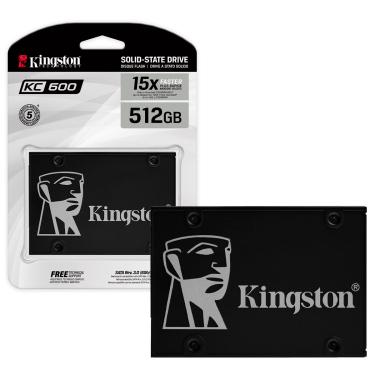 Imagem de SSD 512GB Kingston KC600, SATA 3.0 (6Gb/s), Leitura 550MB/s, Gravação 520MB/s - SKC600/512G
