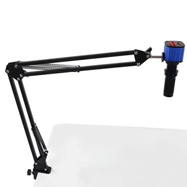 Imagem de Câmera de microscópio industrial, artesanato profissional AC100-240V câmera microscópio eletrônico brilho ajustável para inspeção de manutenção (plugue EUA)