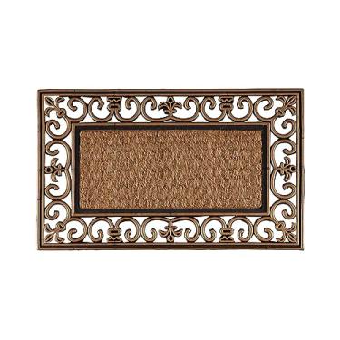 Imagem de Capacho Antiderrapante Fibra de Coco Dourado 45x75cm - Kacyumara Dourado