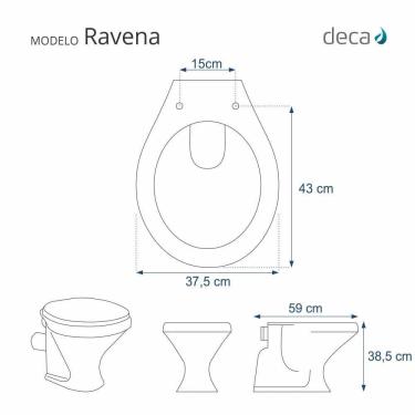 Imagem de Tampa De Vaso Sanitario Com Amortecedor Ravena Branco Para Bacia Deca