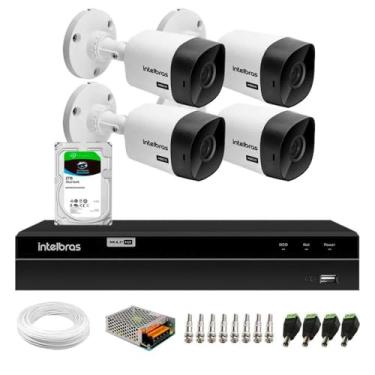 Imagem de Kit 4 Câmeras Bullet Vhc 1120 B Hdcvi Hd 720p Ip66 Visão Noturna 20m Intelbras + Dvr Mhdx 1204 com 4 Canais Multi Hd Intelbras + Hd 2tb Skyhawk
