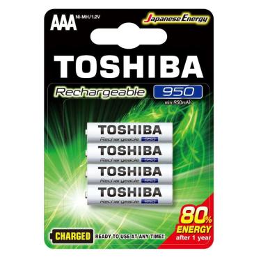 Imagem de Pilha Recarregável AAA 950mAh Toshiba 4 Unidades