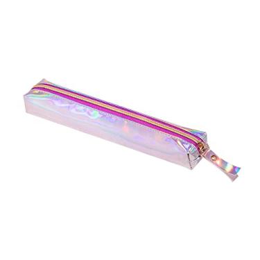 Imagem de Estojo PVC Holográfico Mini 1 Zíper Roxo Neon, BRW
