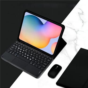 Imagem de Magnetic Protective Keyboard Cover for Samsung Galaxy Tab A8 A7 A9 Plus 11" S7 S8 S9 FE 11in S7 S7 12.4in Tablet Flip Case (Preto + teclado + mouse, Tab A8 10.5'')