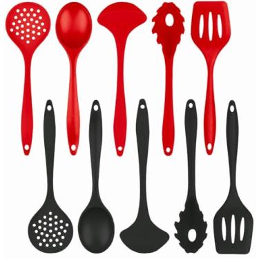 Imagem de Kit Utensílios de Cozinha em Silicone Conjunto de Talheres Linha Premium M5 Armarinhos (Preto)