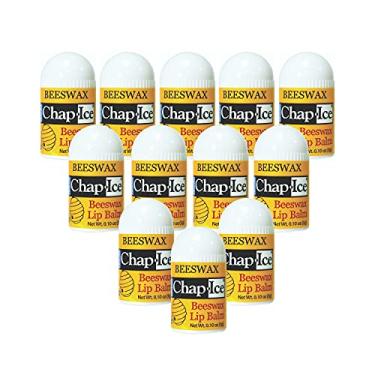 Imagem de Chap-Ice® | 12-Count Mini Beeswax Peppermint Lip Balm | Lip Balm Pack Fortified with Coconut Oil for Dry, Cracked Lips | Made in USA | 12-Count Mini Lip Balm with Peppermint Flavor (0.10oz/3g Each)