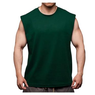 Imagem de Camiseta de compressão masculina Active Vest Body Building Slimming Quick Dry Workout Muscle Fitness Tank, Verde, XXG