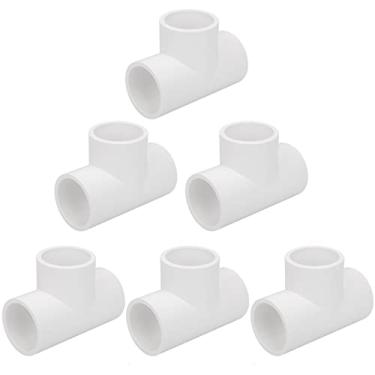 Imagem de Pacote com 6 conectores de tubos de PVC de 3 vias 2,5 cm SCH40 acessórios de canto de PVC de grau de construção de móveis acessórios de cotovelo para prateleira de PVC DIY suporte de jardim conexão de