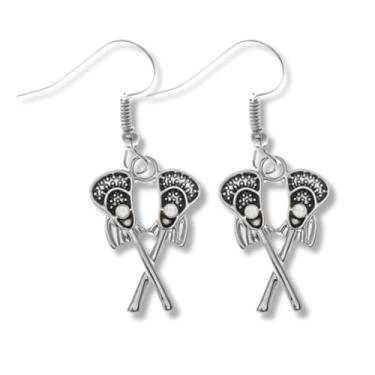 Imagem de Brincos de lacrosse – Joias de lacrosse para meninas – Presente para jogadores de lacrosse, mães e treinadores, metal, sem pedra preciosa, Metal, Sem pedra preciosa